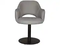 LivingStyles Albury Commercial Grade Gravity Fabric Dining Stool with Arm, Metal Disc Base, Steel / Black offer