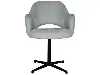 LivingStyles Albury Commercial Grade Gravity Fabric Dining Stool with Arm, Metal Blade Base, Cloud / Black offer
