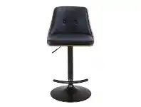 LivingStyles Naples Commercial Grade Faux Leather Adjustable Bar Stool, Black / Walnut offer