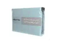 LivingStyles Algodon 300TC Cotton Bed Sheet Set, Mega Queen, Denim offer