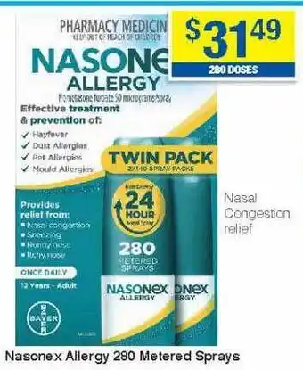 Nasonex allergy 280 metered sprays