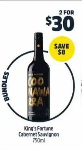 BWS King's fortune cabernet sauvignon offer