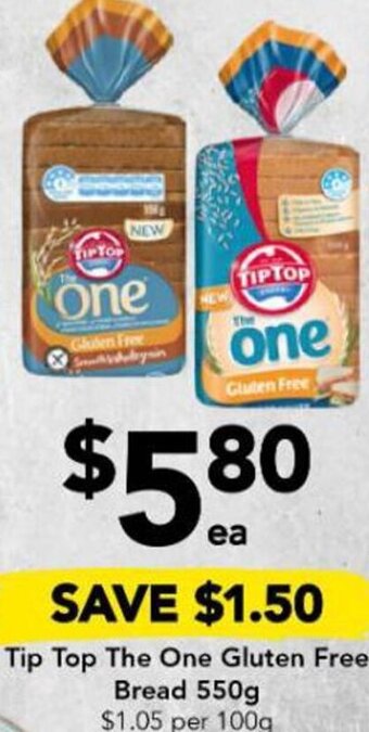 Drakes Tip Top The One Gluten Free Bread 550g offer