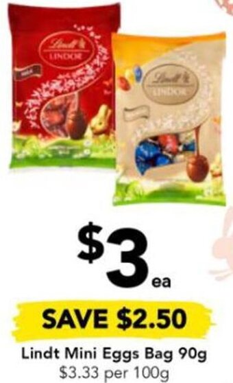 Drakes Lindt Mini Eggs Bag 90g offer