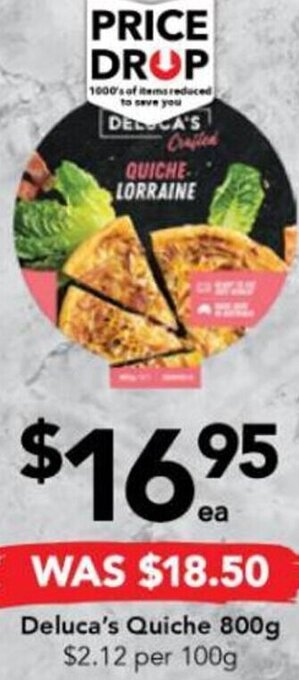 Drakes Deluca's Quiche 800g offer