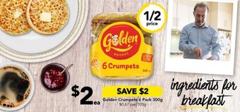 Drakes Golden Crumpets 6 Pack 300g offer