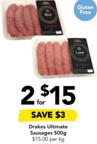 Drakes Drakes Ultimate Sausages 500g offer