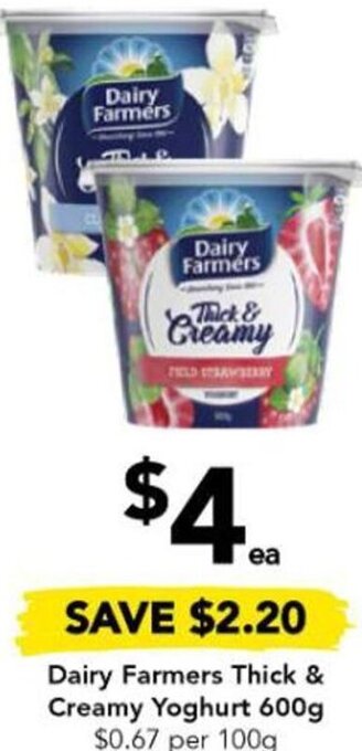 Drakes Dairy Farmers Thick & Creamy Yoghurt 600g offer