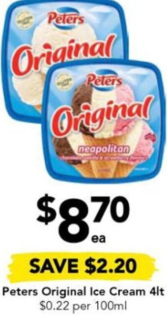 Drakes Peters Original Ice Cream 4lt offer