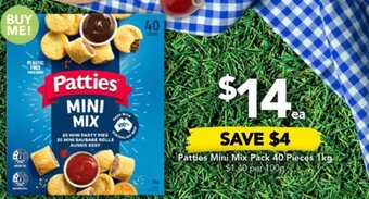 Drakes Patties Mini Mix Pack 40 Pieces 1kg offer