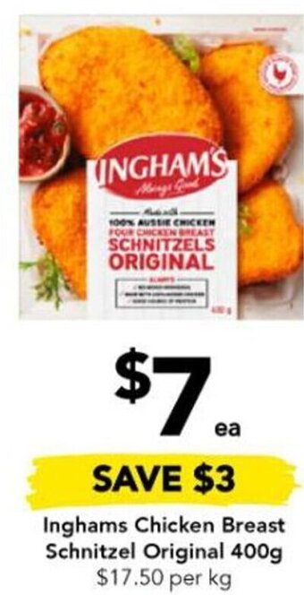Drakes Inghams Chicken Breast Schnitzel Original 400g offer