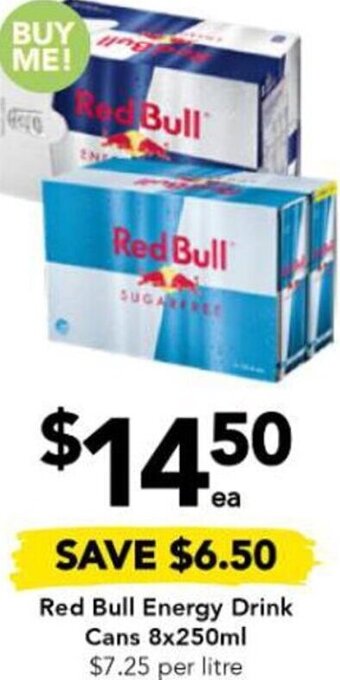 Drakes Red Bull Energy Drink Cans 8x250ml offer