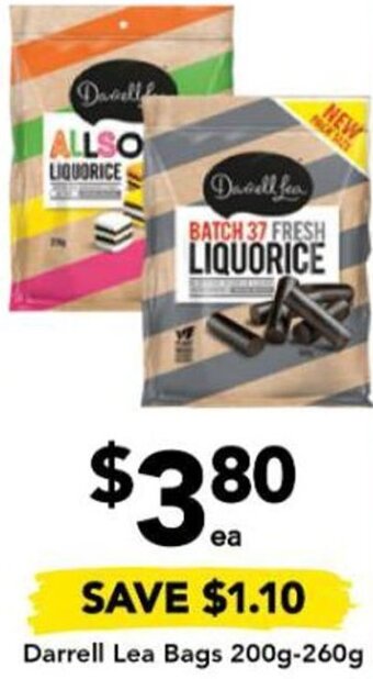 Drakes Darrell Lea Bags 200g-260g offer