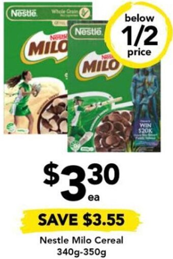 Drakes Nestle Milo Cereal 340g-350g offer