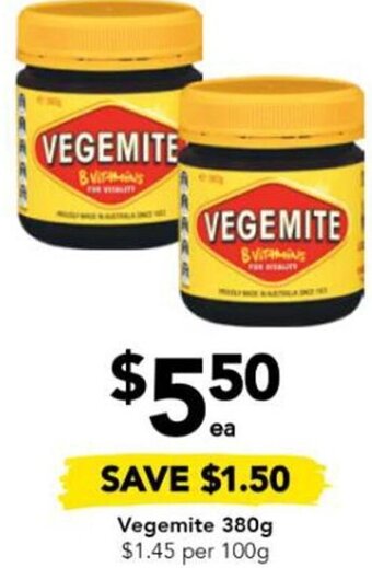 Drakes Vegemite 380g offer