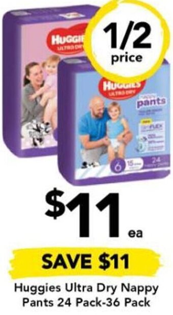Drakes Huggies Ultra Dry Nappy Pants 24 Pack-36 Pack offer
