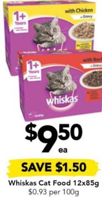Drakes Whiskas Cat Food 12x85g offer