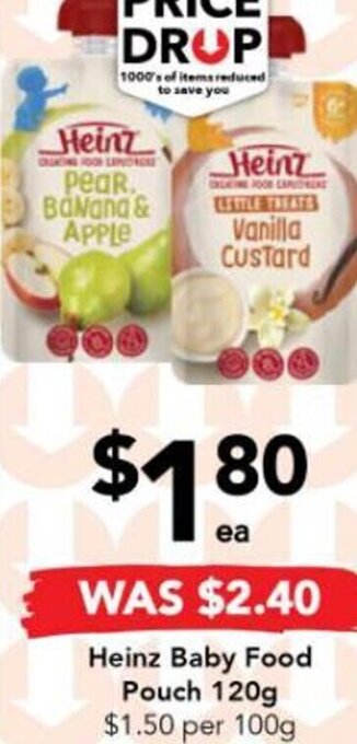 Drakes Heinz Baby Food Pouch 120g offer