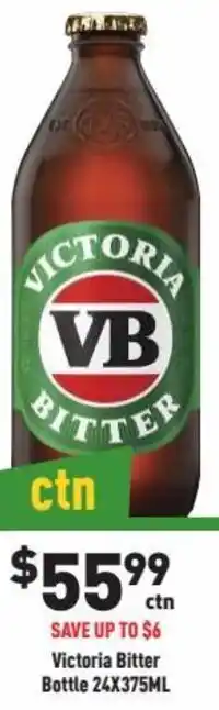 Victoria Bitter Bottle 24x375ml