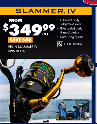 BCF Penn Slammer IV Spin reels offer