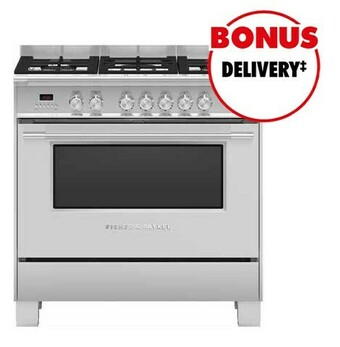 The Good Guys Fisher & Paykel 90cm Dual Fuel Freestanding Cooker offer