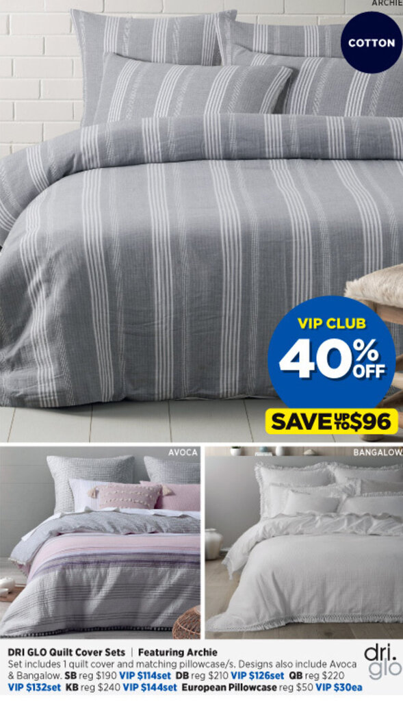 DRI GLO Quilt Cover Sets Featuring Archie offer at Spotlight