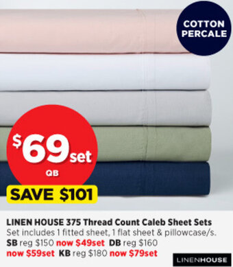 Spotlight Linen House 375 Thread Count Caleb Sheet Sets offer