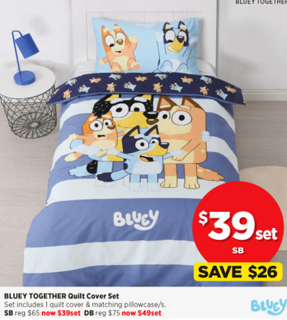 Bluey Together Quilt Cover Set offer at Spotlight