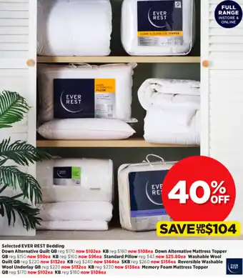 Spotlight Ever Rest Bedding offer