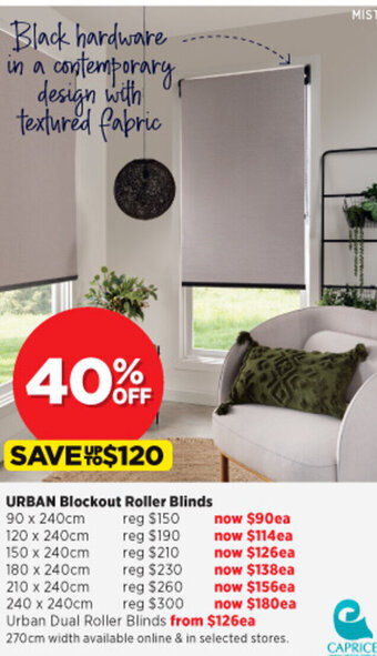 Spotlight Urban Blockout Roller Blinds offer