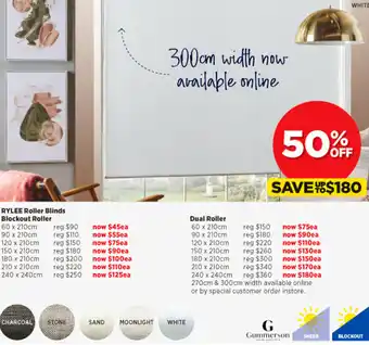 Spotlight Rylee Roller Blinds Blockout Roller offer