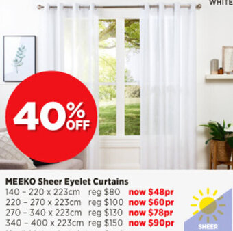 Spotlight Meeko Sheer Eyelet Curtains offer