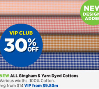Spotlight All Gingham & Yarn Dyed Cottons offer