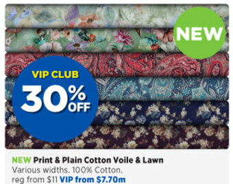 Spotlight Print & Plain Cotton Voile & Lawn offer