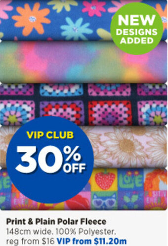 Spotlight Print & Plain Polar Fleece offer