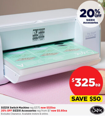 Spotlight Sizzix Switch Machine offer