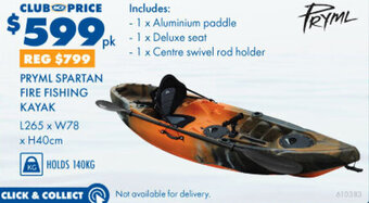 BCF Pryml spartan fire fishing kayak offer