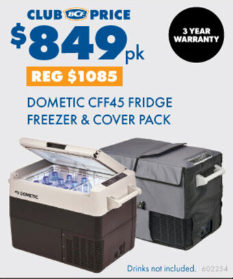 BCF Dometic CFF45 fridge freezer & cover pack offer