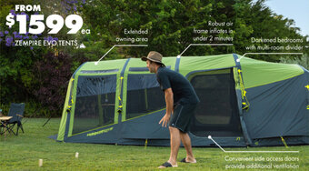BCF Zempire evo tents offer