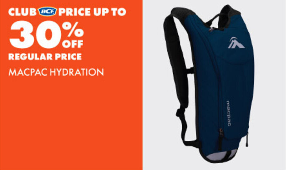 Macpac hydration offer at BCF
