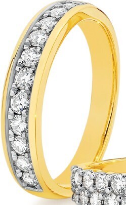 Prouds 9ct gold diamond pave set band offer