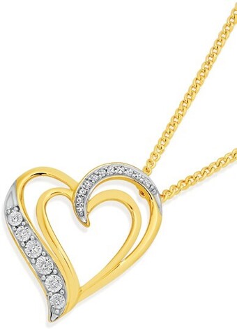 Prouds 9ct gold diamond heart pendant offer