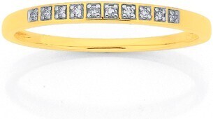 Prouds 9ct gold diamond fine bar band offer