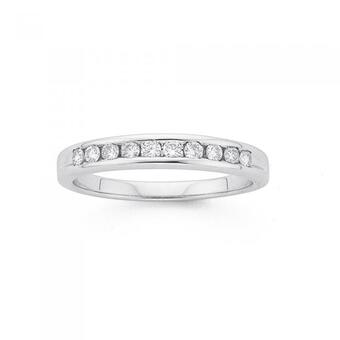 Prouds 9ct white gold diamond channel set band offer
