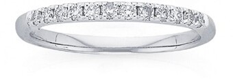 Prouds 9ct white gold diamond claw set band offer