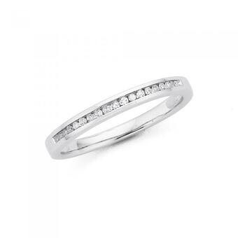 Prouds 9ct white gold diamond channel set band offer