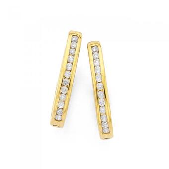 Prouds 9ct gold diamond huggies offer