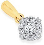 Prouds 9ct gold diamond cluster pendant offer