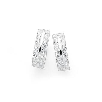 Prouds Sterling silver 10mm cubic zirconia huggie earrings offer