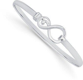 Prouds Sterling silver infinity hook top bangle offer